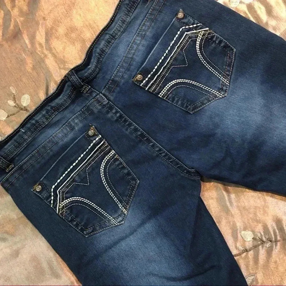 Crunch Embellished Blue Jeans Size 7 - Picture 2 of 8
